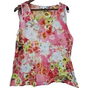 Concepts Tank Fairy Floral Rhinestone Semi‎ Sheer V-Neck Sleeveless Bloomcore L